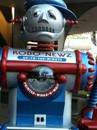Robo News dispensary Tomorrowland Disney World